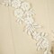 Ivory and Silver Beaded Appliques 10" Floral Lace Pair for Bridal Gown or Dance Costume
